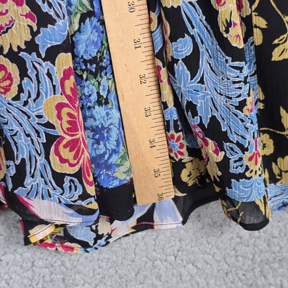 Zara Romper Large Multicolor Patchwork Print Flow… - image 9